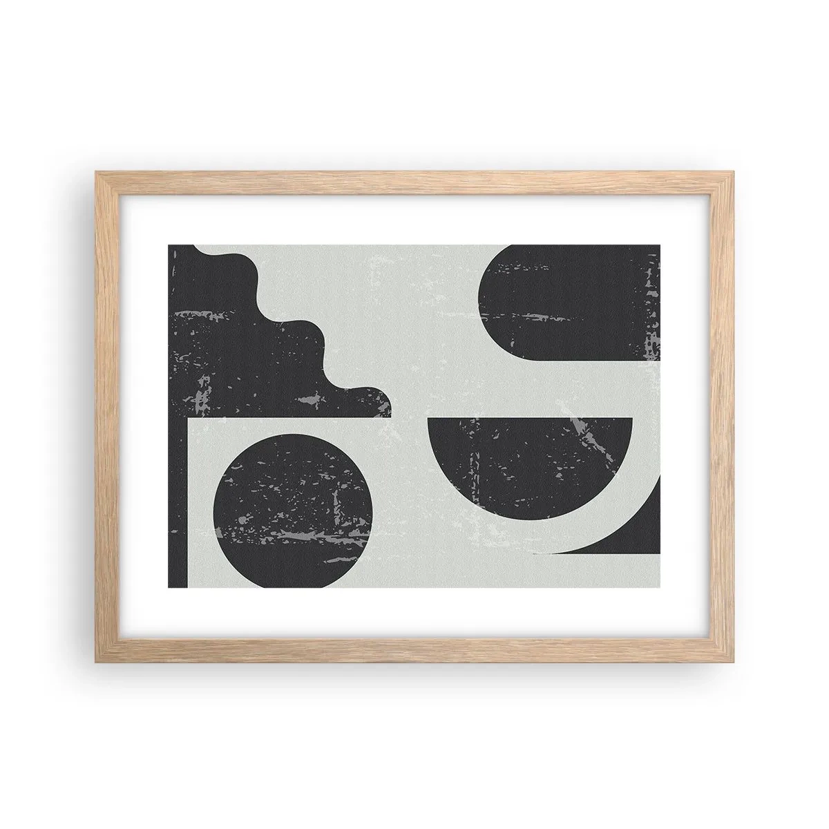 Póster en marco roble claro - Composición arriba y abajo - 40x30 cm