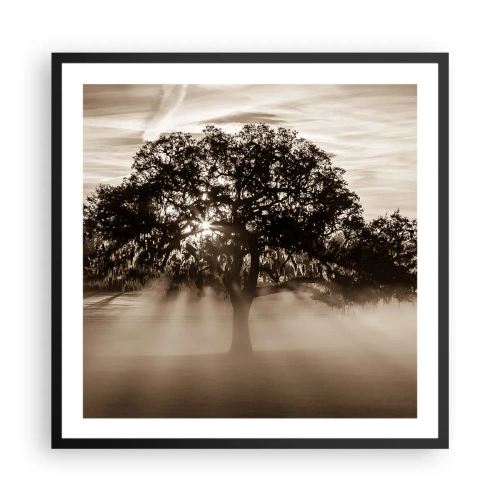 Póster en marco negro - Un árbol de buenas noticias  - 60x60 cm