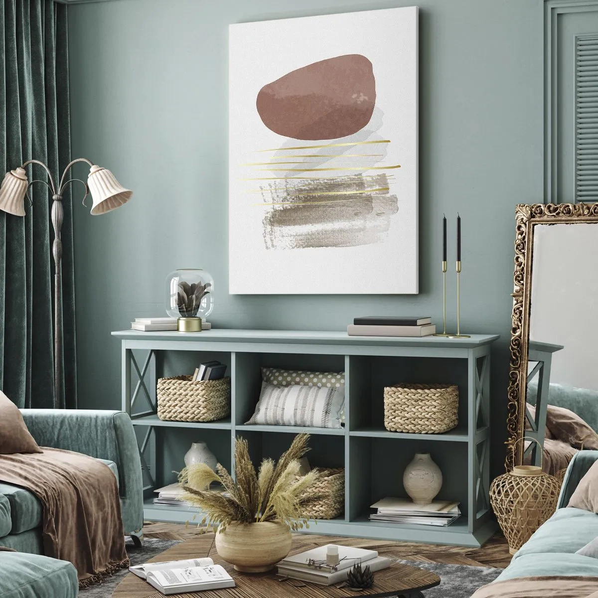 Cuadro sobre lienzo - Impresión de Imagen - Una columnata abstracta - 55x100 cm