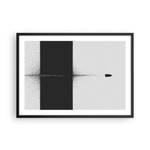 Póster en marco negro - Un proyectil simbólico de estilo minimalista y abstracto. - 70x50cm - Directa al objetivo - Decoración de pared moderna para salón y dormitorio ARTTOR