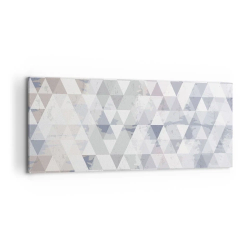 Cuadro sobre lienzo - Impresión de Imagen - Patrón de triángulo geométrico en tonos pastel - 120x50cm - A ritmo de triángulo - Decoración de pared moderna para salón y dormitorio ARTTOR