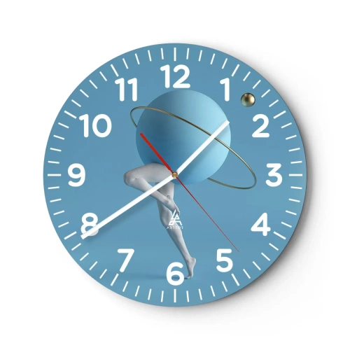 Reloj de pared - Reloj de vidrio - Y los planetas se vuelven locos - 40x40 cm