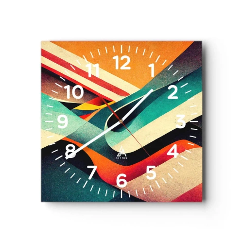 Reloj de pared - Reloj de vidrio - Composición intensa - 30x30 cm
