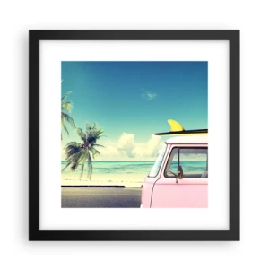 Póster en marco negro - Comienzan las vacaciones - 30x30 cm