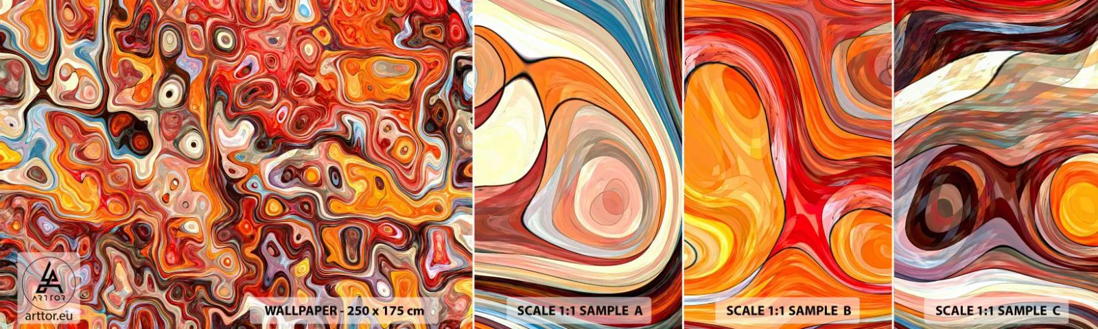 Muestra de fotomural autoadhesivo Deluxe Sticker - Si las nueces se derritieran en la miel - Abstracción, Pedazo, Patrón moderno - 100x30 cm