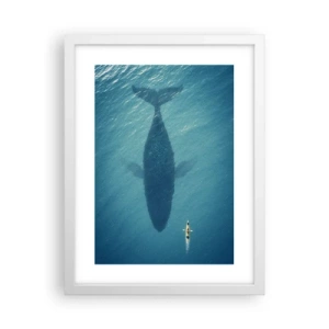 Póster en marco blanco - Encuentro en el océano - 30x40 cm