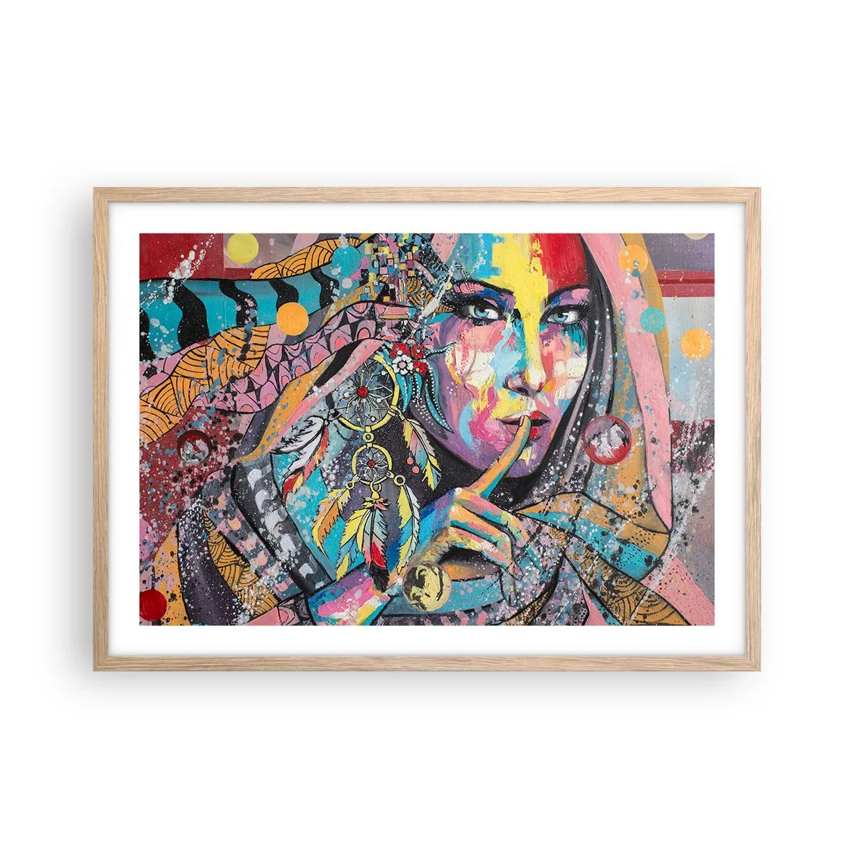 Póster en marco roble claro - Silencio hasta que entiendas - 70x50 cm