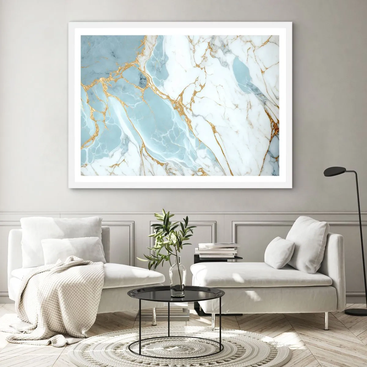 Póster en marco blanco - Riqueza en la piedra - 91x61 cm