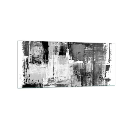 Cuadro sobre vidrio - Impresiones sobre Vidrio - Composición abstracta en blanco, negro y gris. - 120x50cm - El gris es hermoso - Decoración de pared moderna para salón y dormitorio ARTTOR