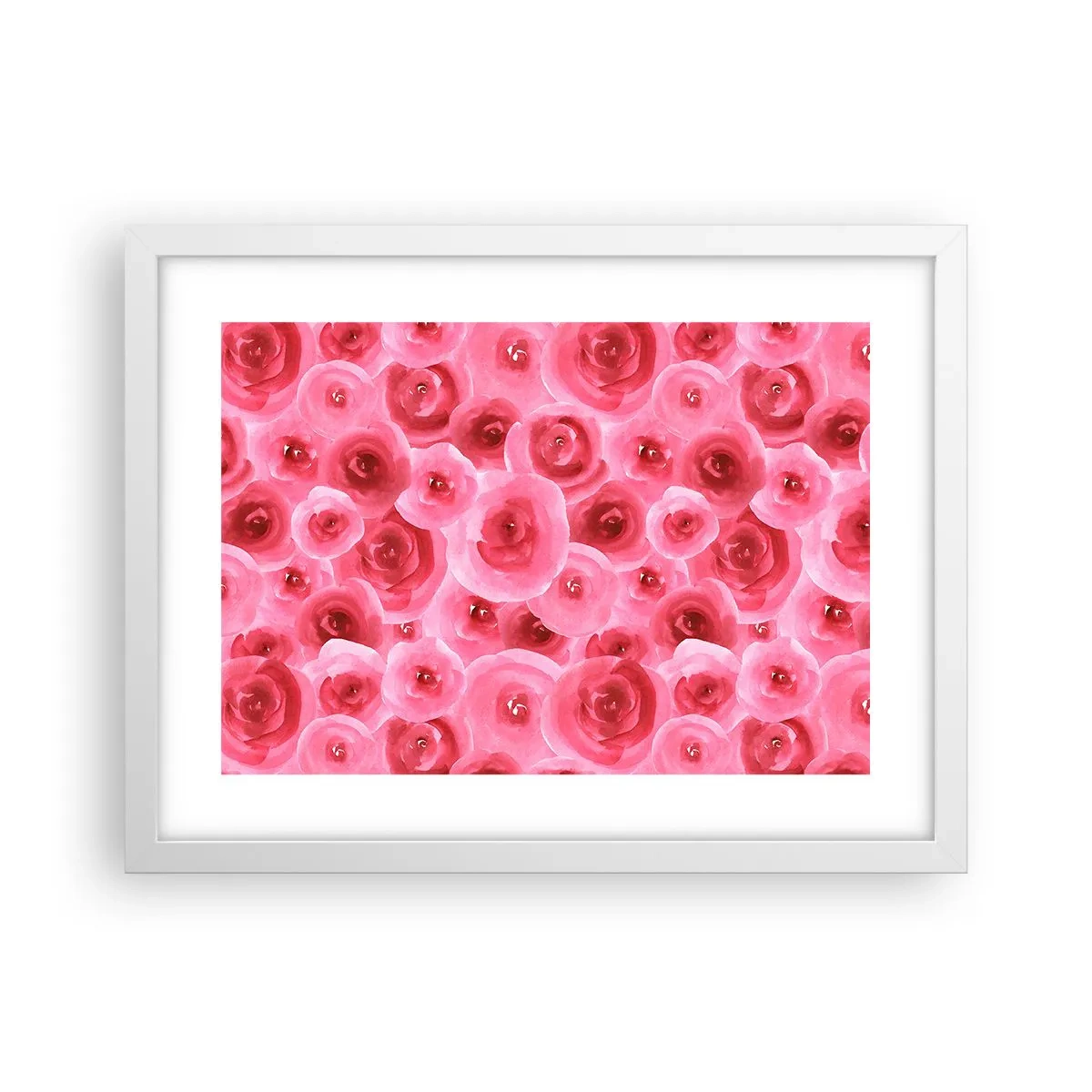 Póster en marco blanco - Rosas abajo y arriba - 40x30 cm