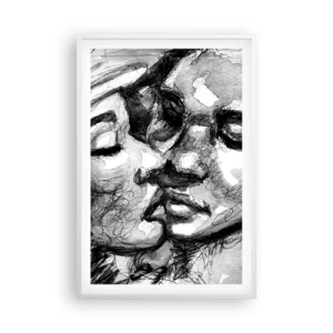 Póster en marco blanco - Un momento tierno - 61x91 cm