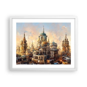 Póster en marco blanco - Una ciudad de ciudades - 50x40 cm