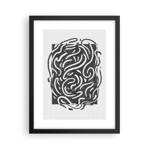 Póster en marco negro - Abstracción: una danza de alegría - 30x40 cm