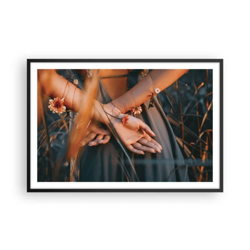 Póster en marco negro - Conectada con la naturaleza - 91x61 cm