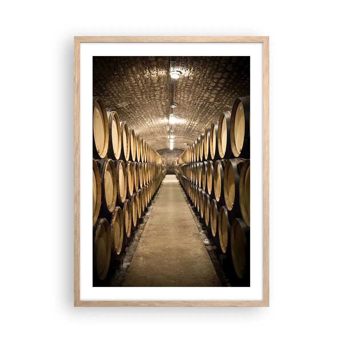 Póster en marco roble claro - En una bóveda de ladrillo - 50x70 cm