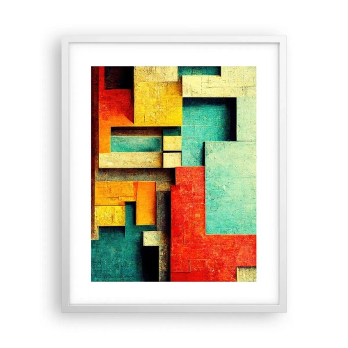 Póster en marco blanco - Festival de ángulos rectos - 40x50 cm