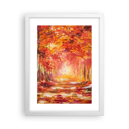 Póster en marco blanco - Bosque de cobre - 30x40 cm