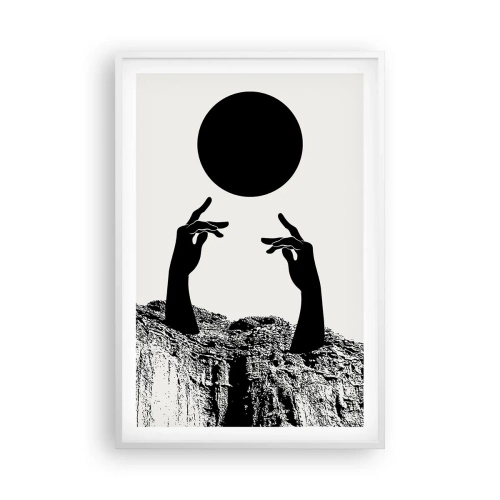 Póster en marco blanco - Composición surrealista: el sol y el resto - 61x91 cm