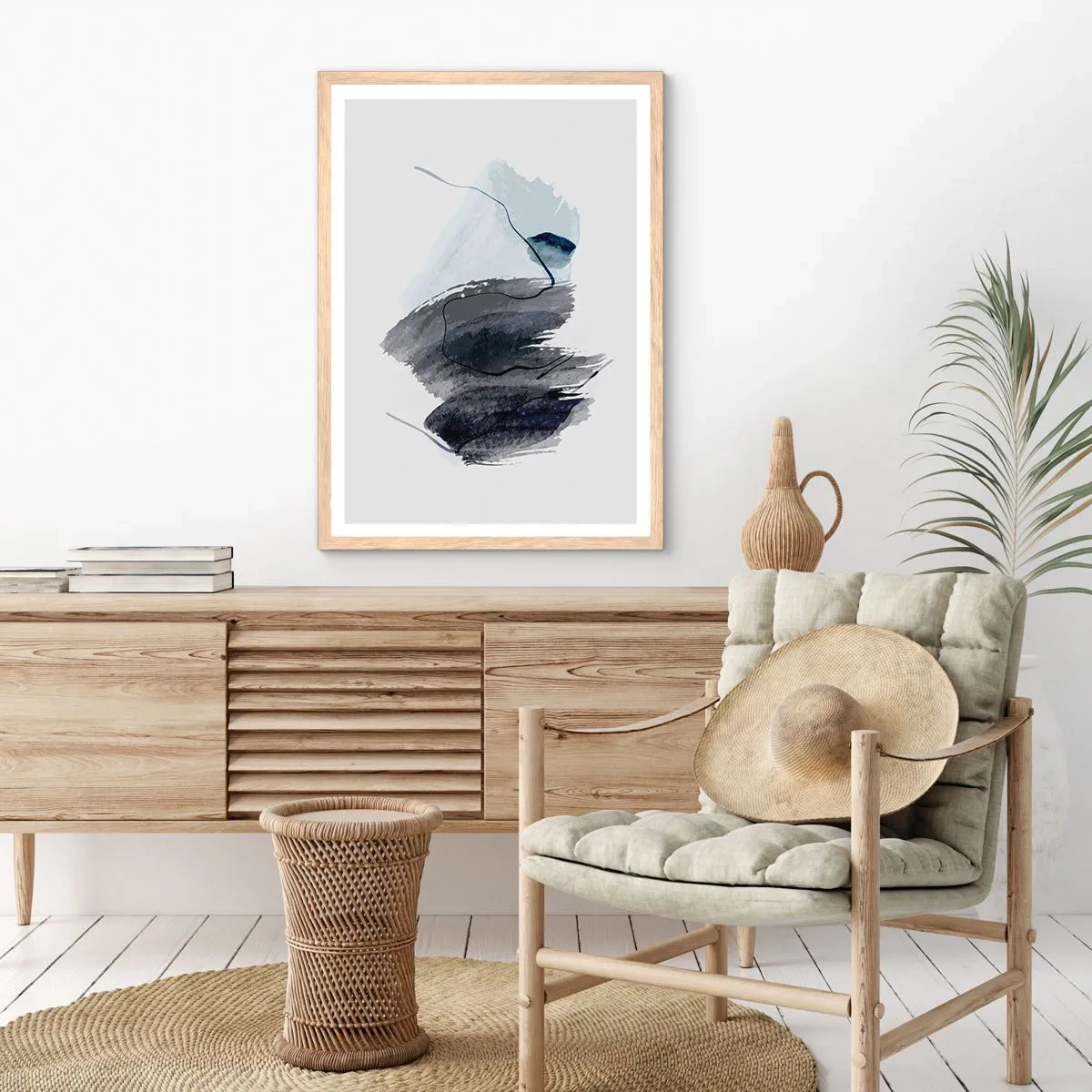 Póster en marco roble claro - Intensidad y movimiento - 70x100 cm