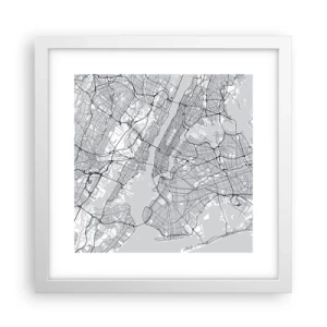 Póster en marco blanco - Anatomía de una metrópolis - 30x30 cm