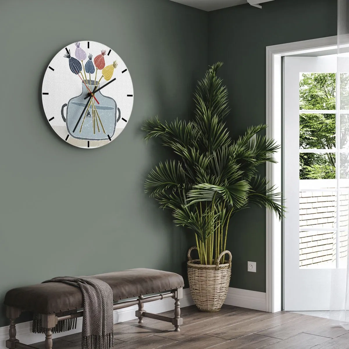 Reloj de pared - Reloj de vidrio - Como una semilla de amapola - 30x30 cm