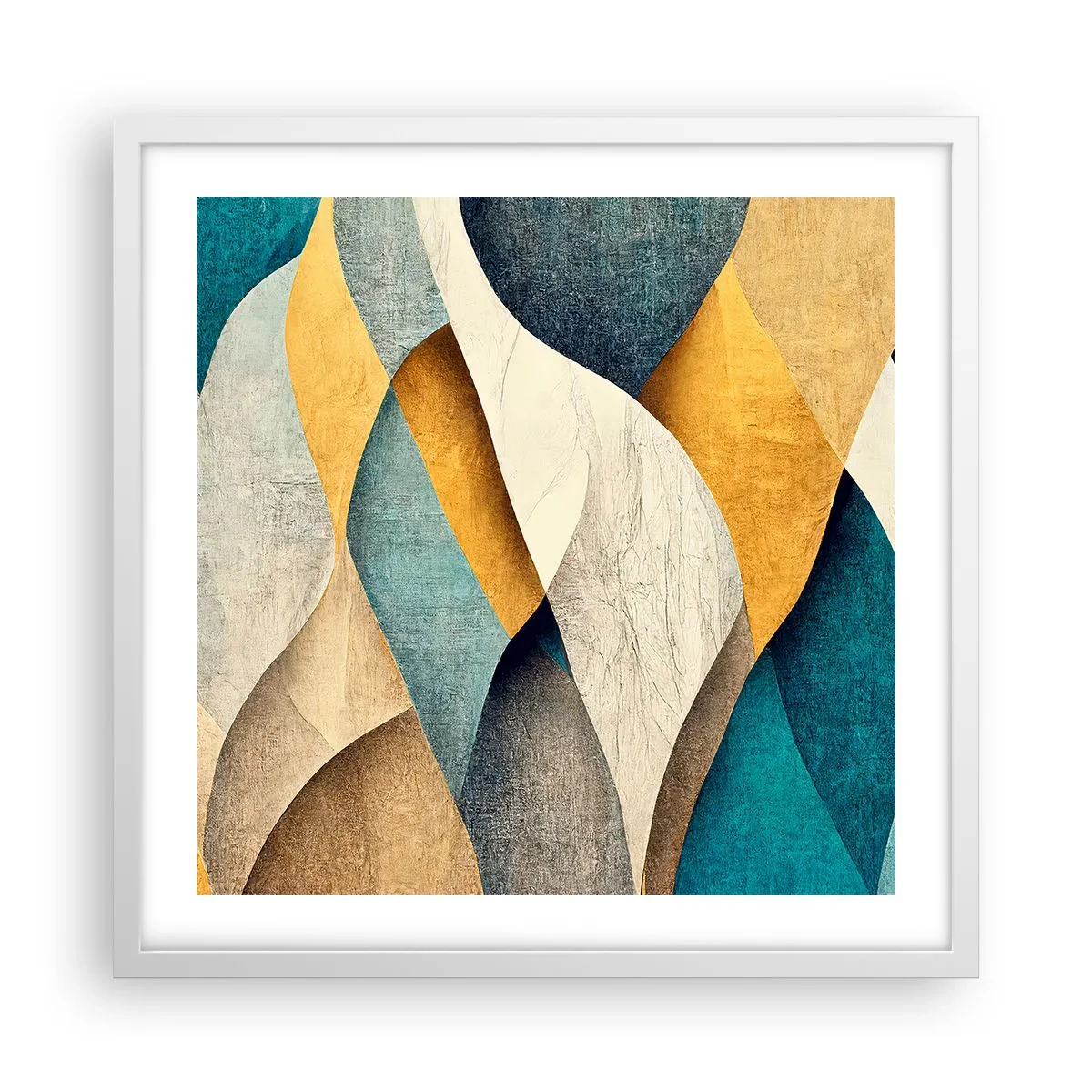 Póster en marco blanco - Ritmo y ondulación - 50x50 cm