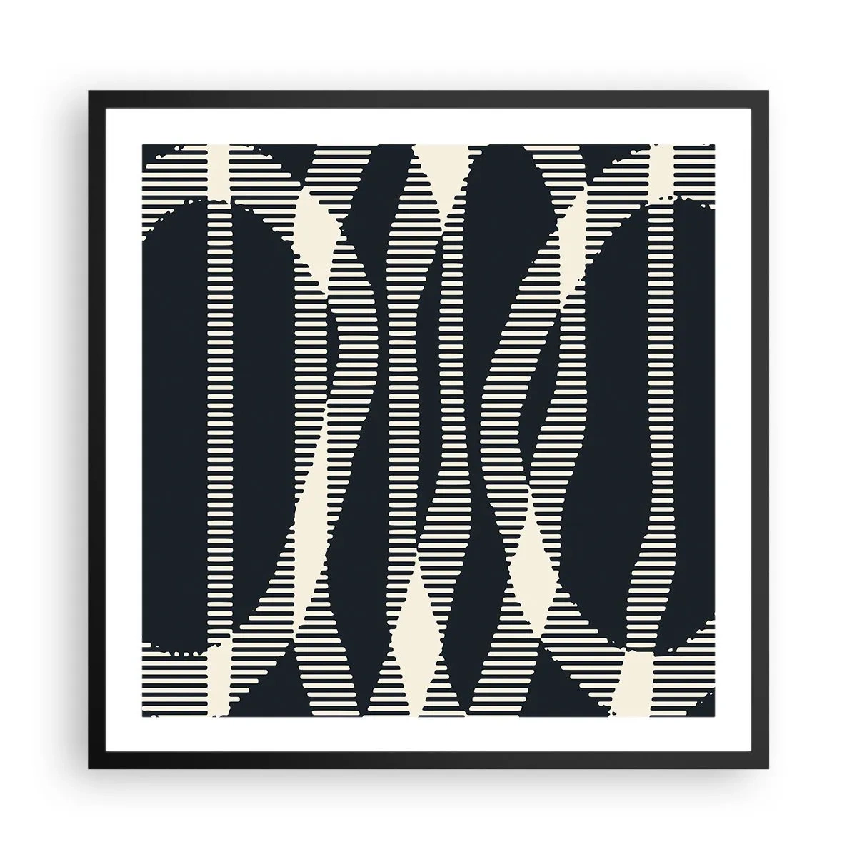 Póster en marco negro - Un intento de romper la oscuridad - 60x60 cm