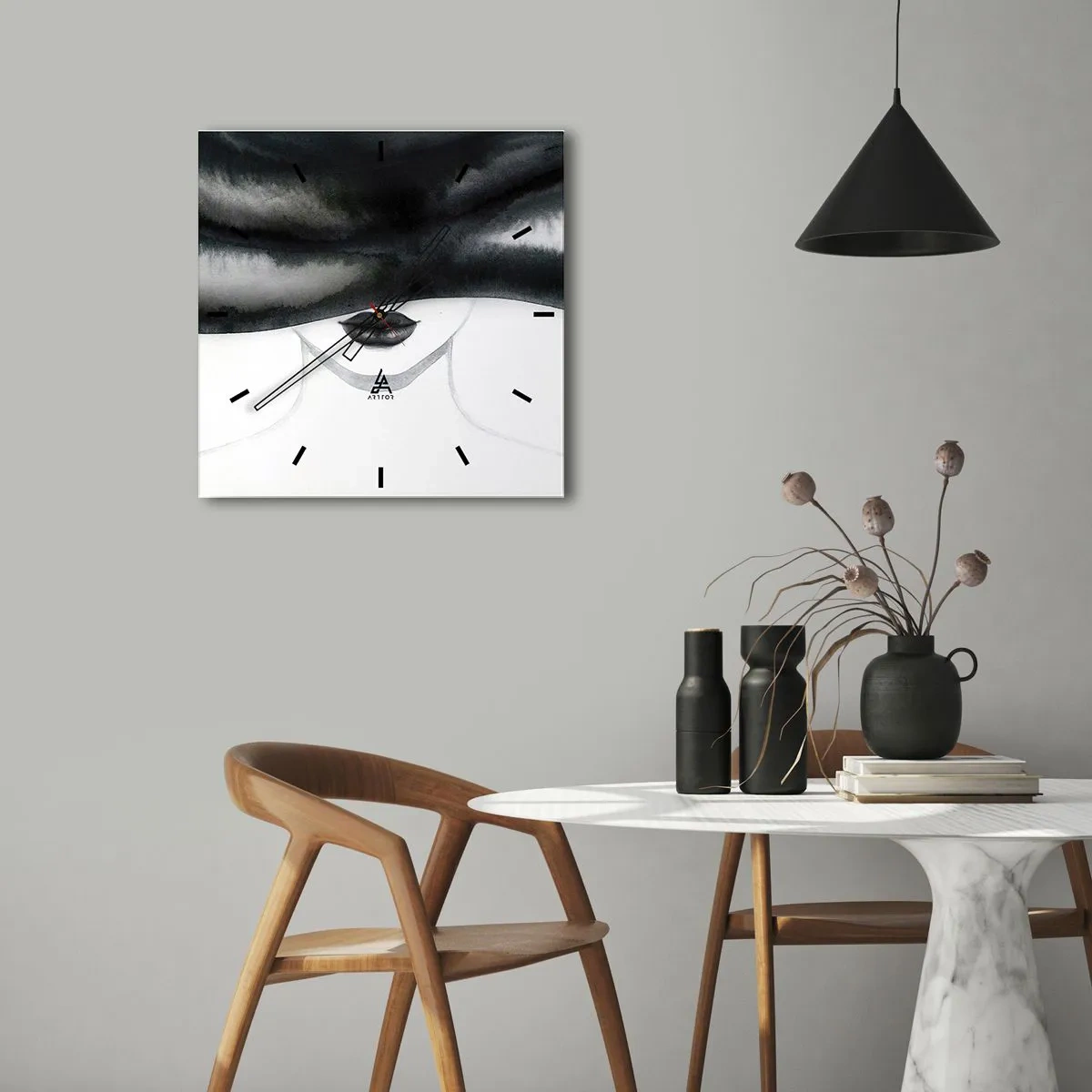 Reloj de pared - Reloj de vidrio - Un misterio sensual - 40x40 cm