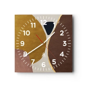 Reloj de pared - Reloj de vidrio - Abstracción - un lugar en el espacio - 40x40 cm