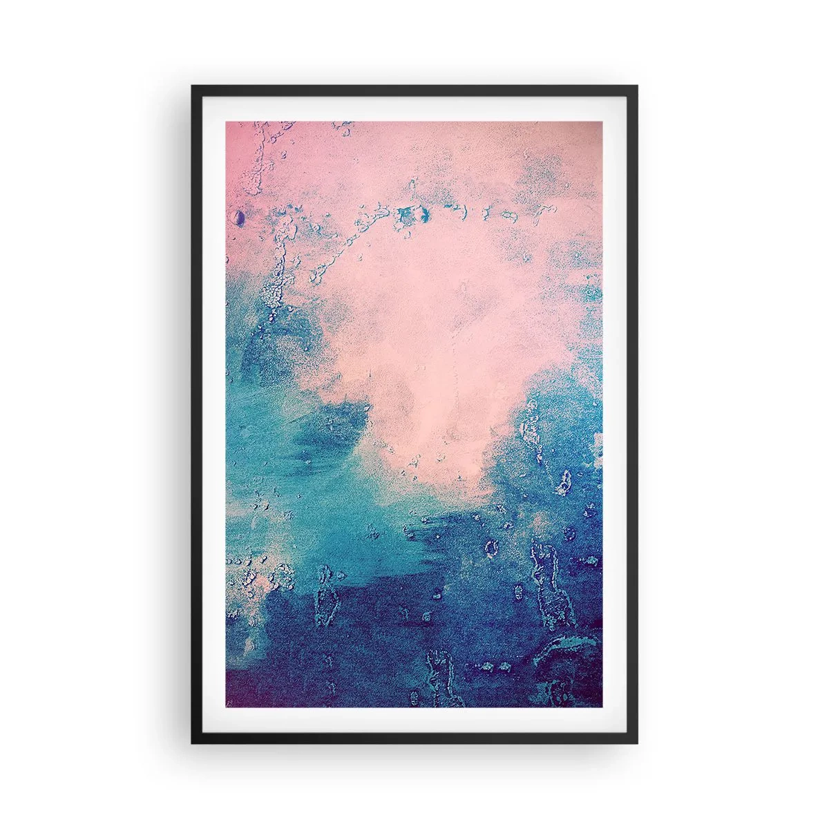 Póster en marco negro - Abrazo azul - 61x91 cm