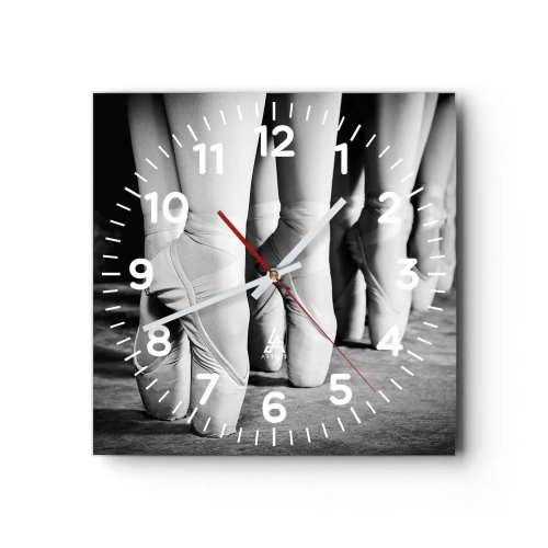 Reloj de pared - Reloj de vidrio - En conjunto y al unísono - 40x40 cm