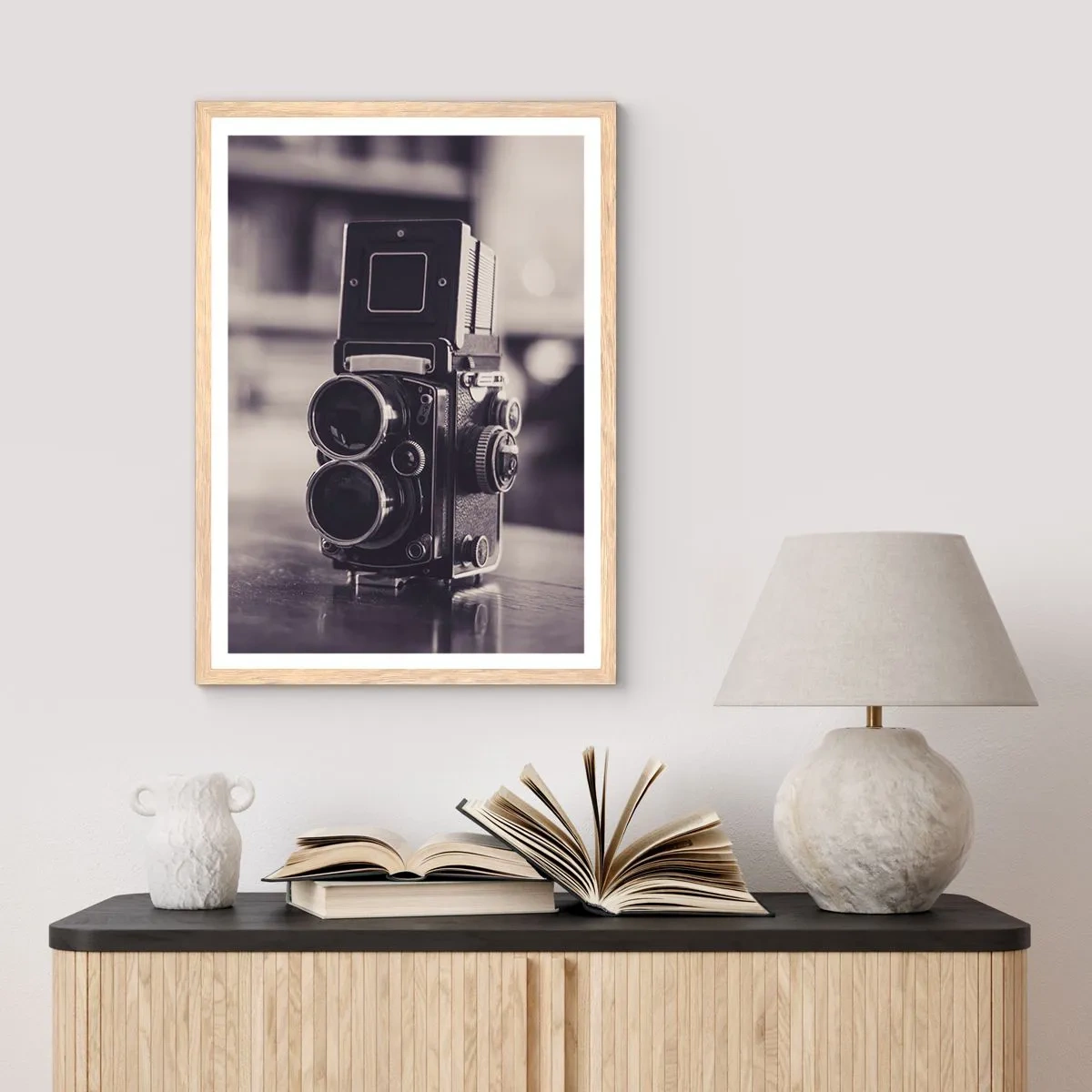 Póster en marco roble claro - La magia de la fotografía antigua - 70x100 cm