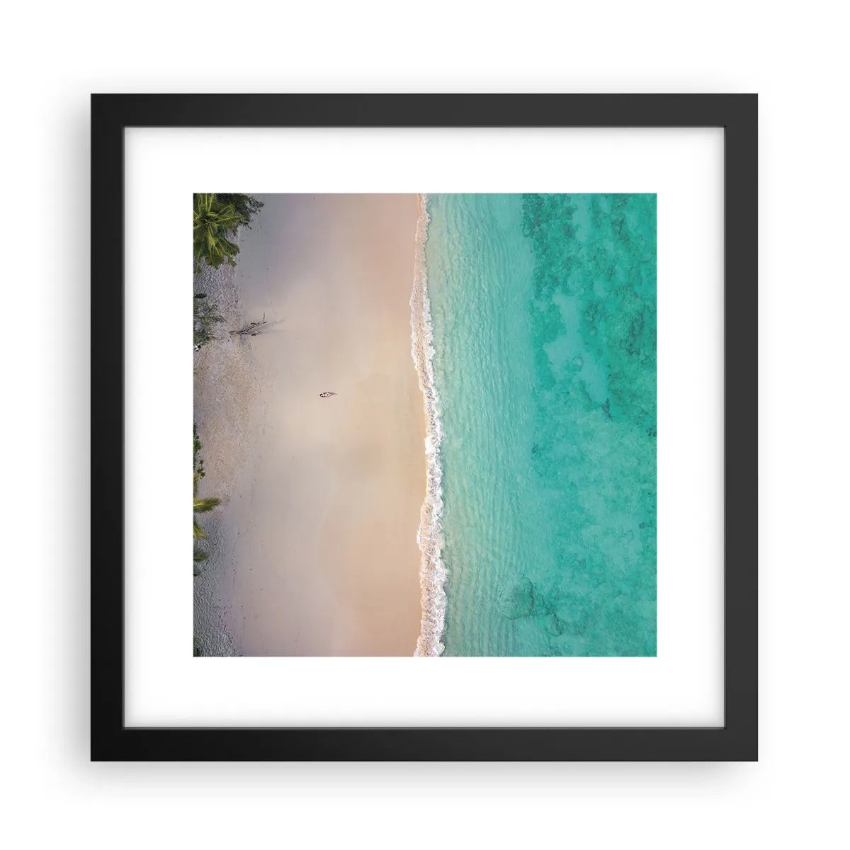 Póster en marco negro - Playa del paraíso - 30x30 cm