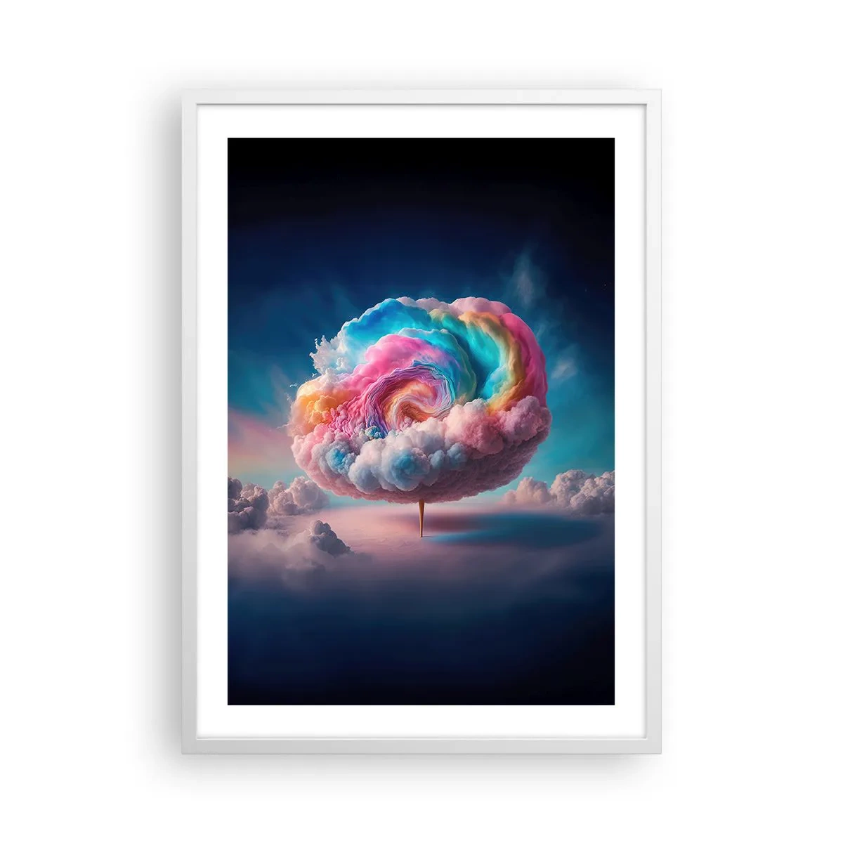 Póster en marco blanco - El sueño de un parque de atracciones - 50x70 cm