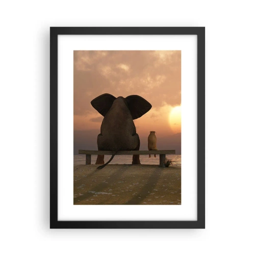 Póster en marco negro - Es bueno estar en silencio juntos - 30x40 cm