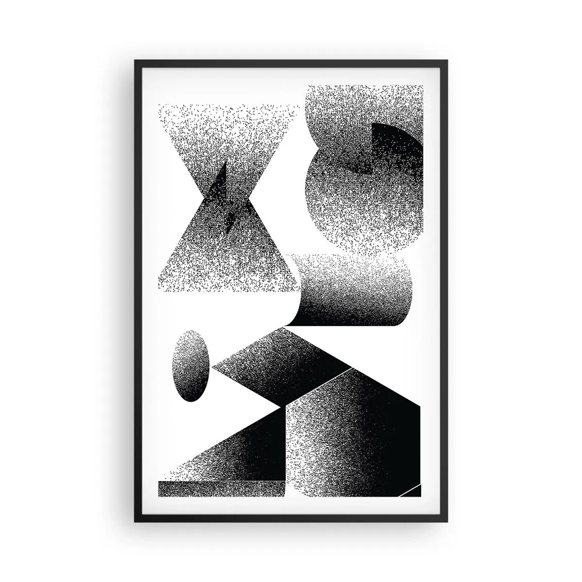 Póster en marco negro - Ángulos y óvalos - 61x91 cm