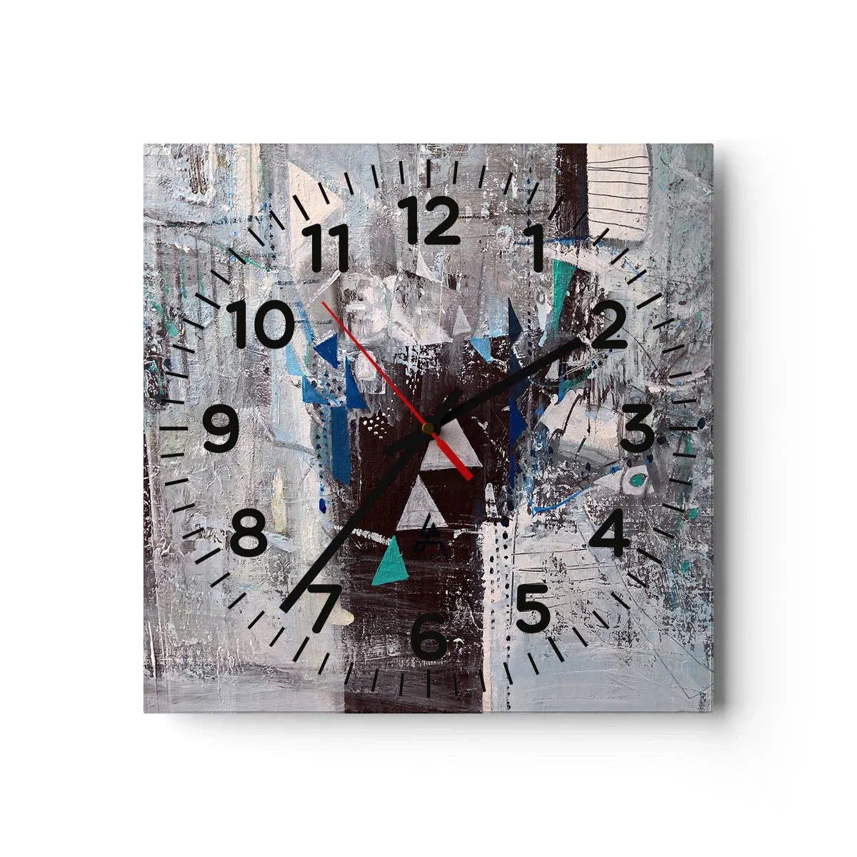 Reloj de pared - Reloj de vidrio - El orden superior de los triángulos - 40x40 cm