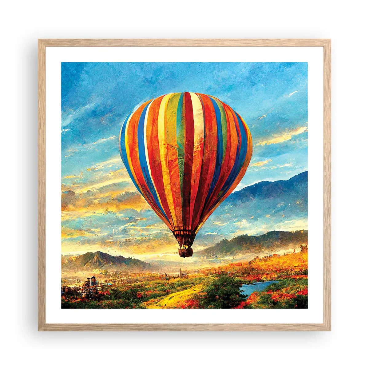 Póster en marco roble claro - En silencio se ve el horizonte - 60x60 cm