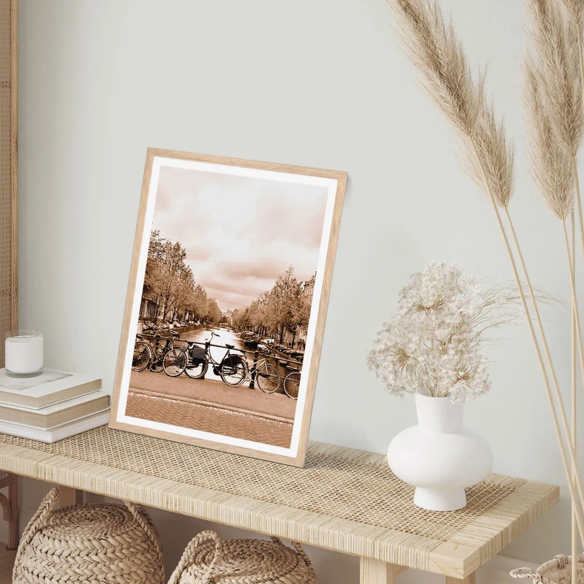 Póster en marco roble claro - Holanda solo hay una - 70x100 cm