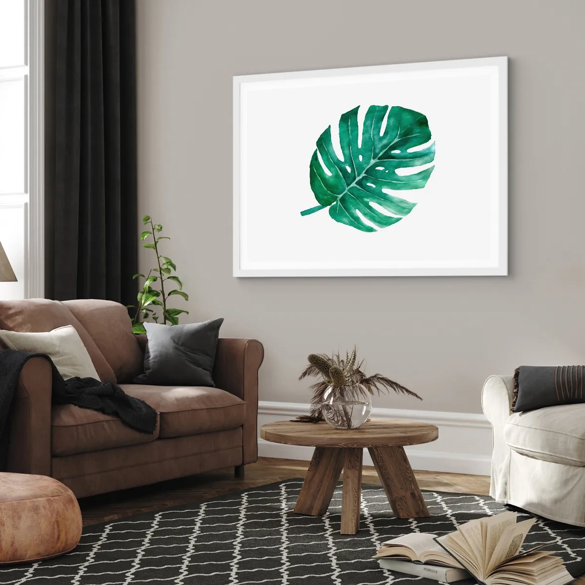 Póster en marco blanco - Concepto verde - 50x40 cm