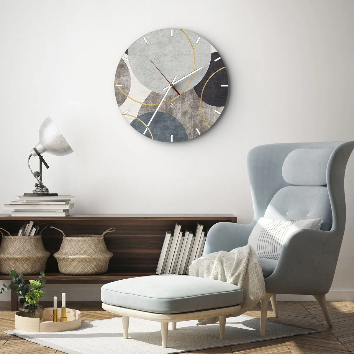 Reloj de pared - Reloj de vidrio - Círculo tras círculo - 30x30 cm