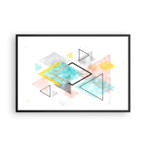 Póster en marco negro - Un juego geométrico - 91x61 cm