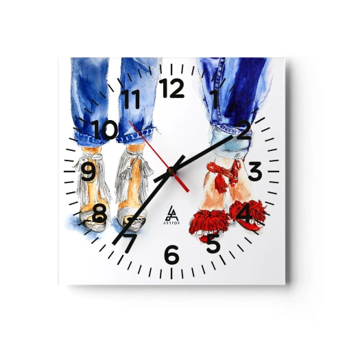 Reloj de pared - Reloj de vidrio - ¿Por qué no vamos a dar un paseo? - 40x40 cm