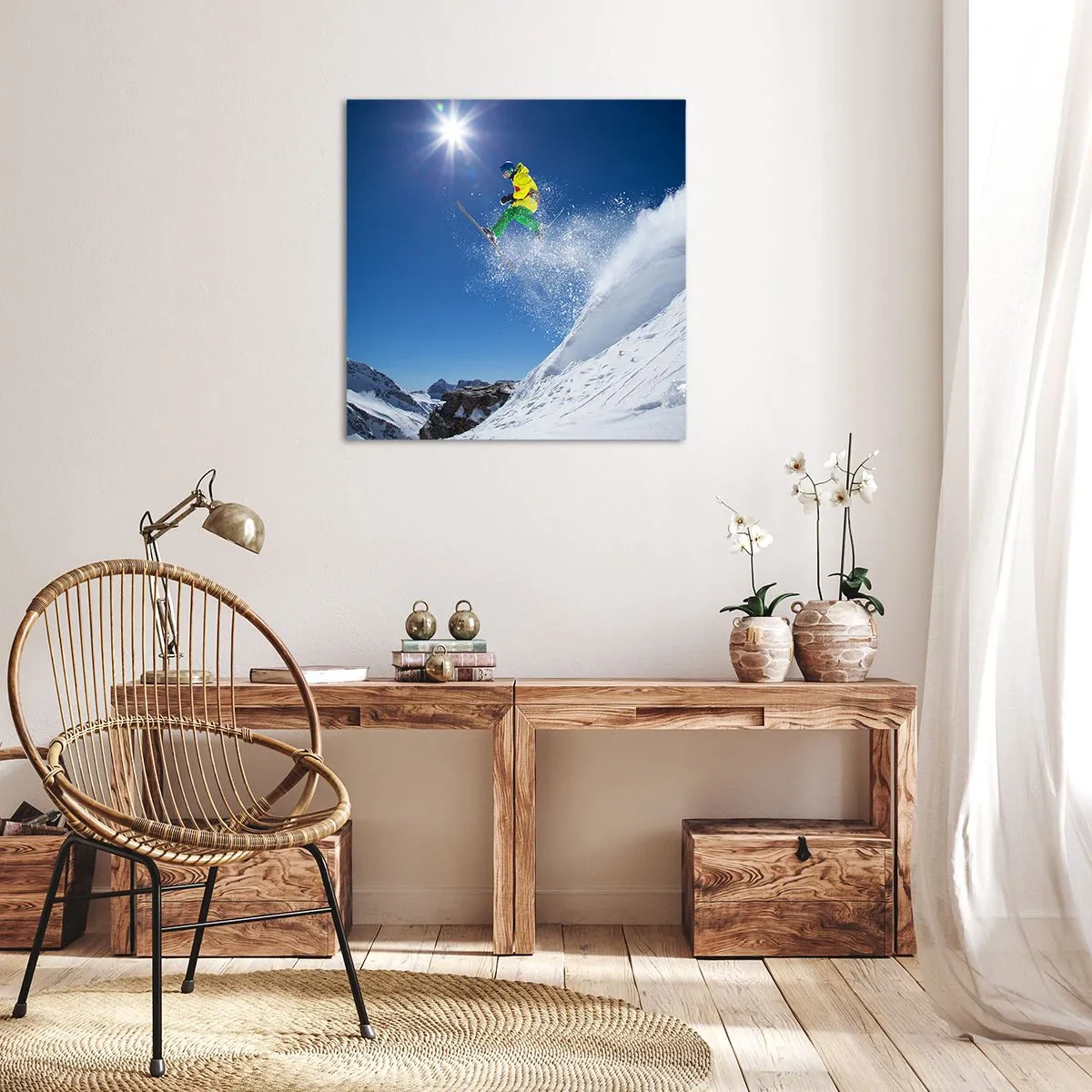 Cuadro sobre lienzo - Impresión de Imagen - Bailando con las montañas - 70x70 cm