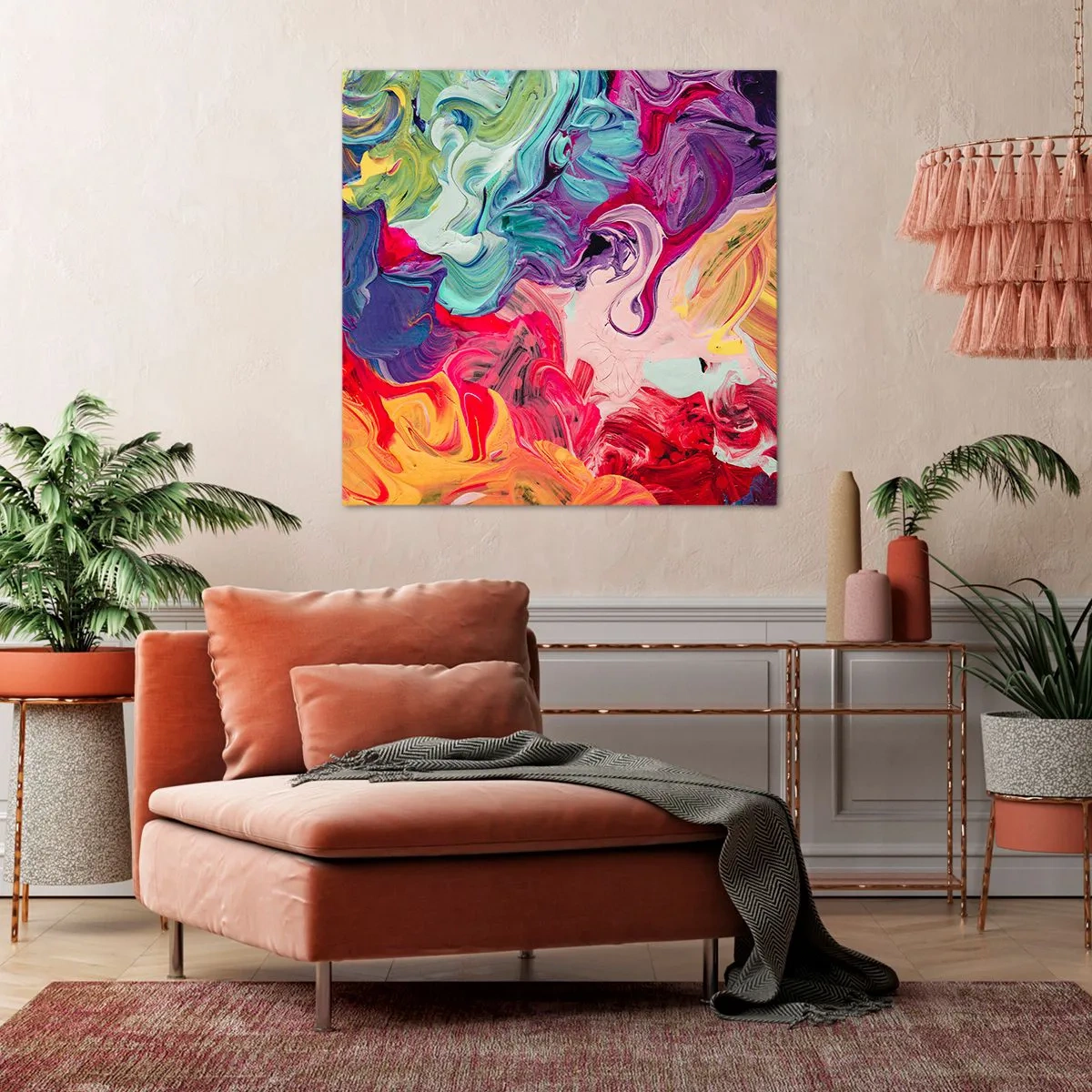 Cuadro sobre lienzo - Impresión de Imagen - El nacimiento de los colores - 70x70 cm