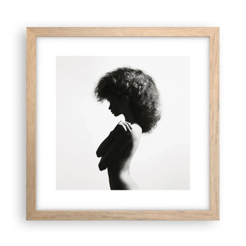 Póster en marco roble claro - Como una flor en un tallo delgado - 30x30 cm