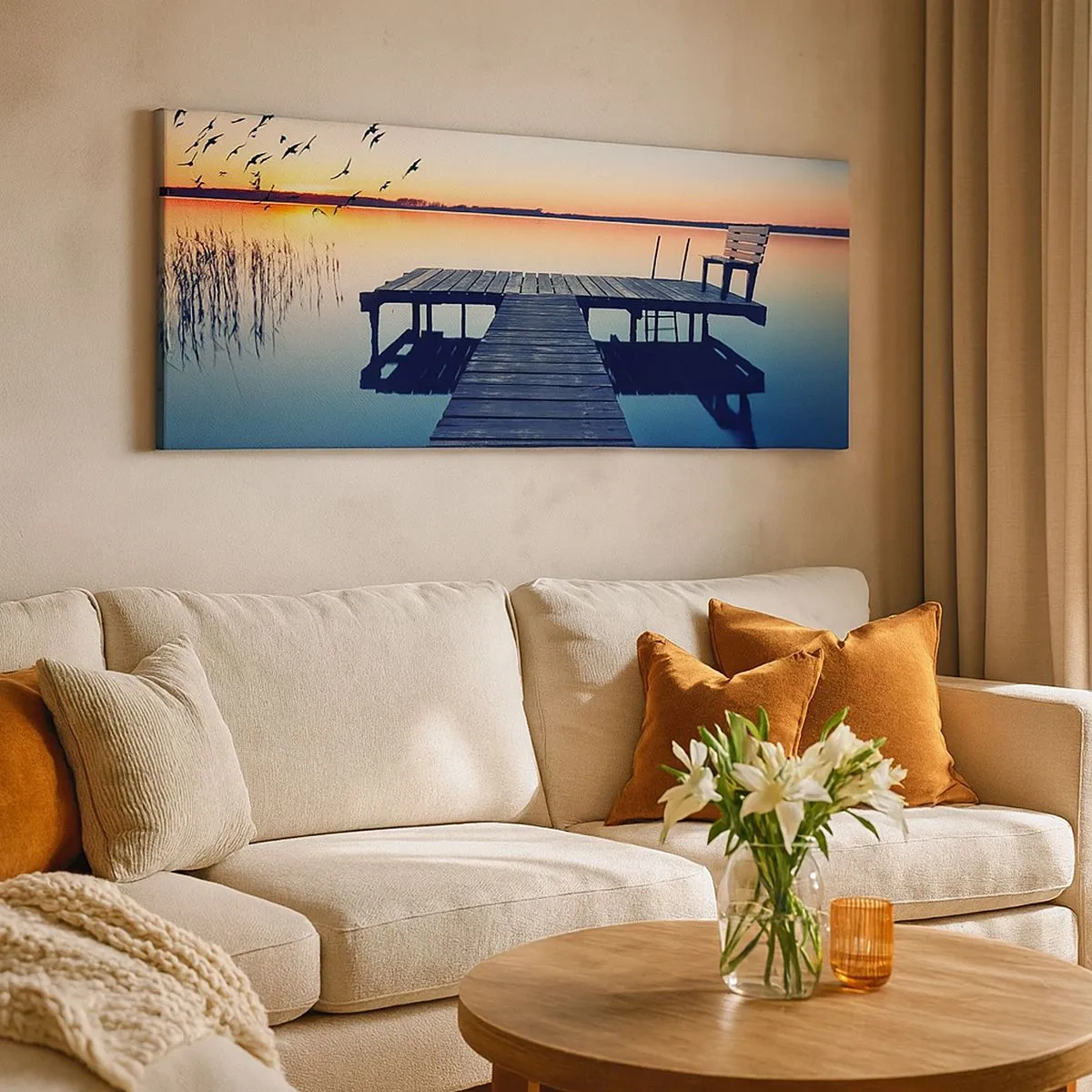 Cuadro sobre lienzo - Impresión de Imagen - Fue un buen día - 100x40 cm