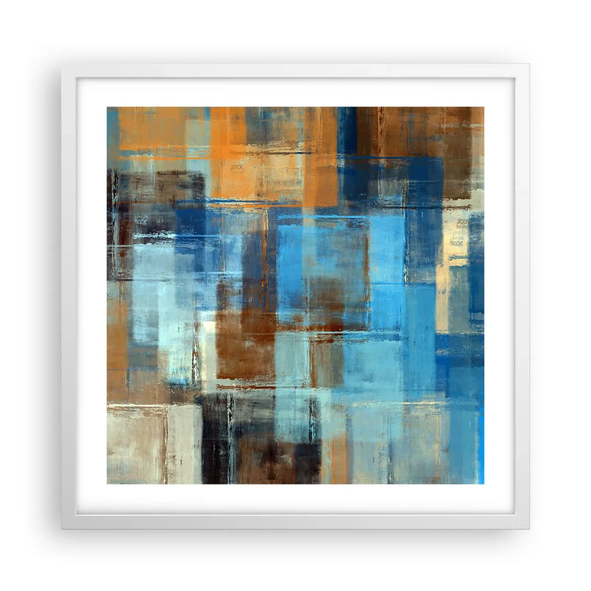 Póster en marco blanco - A través del velo azul - 50x50 cm