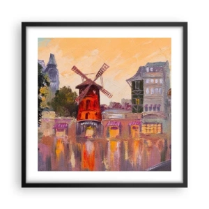 Póster en marco negro - Iconos parisinos - Moulin Rouge - 50x50 cm