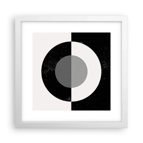 Póster en marco blanco - Armonía en blanco y negro - 30x30 cm